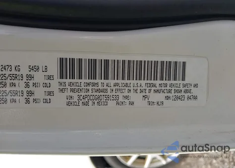 2013 Dodge Journey Crew из США, поврежденный, VIN 3C4PDCDG0DT591533